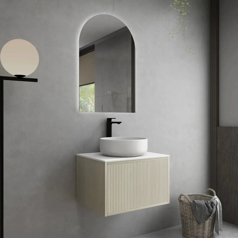 BELLEVUE COASTAL WALL HUNG VANITY OAK 600MM/750MM CETO