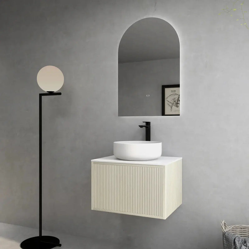 BELLEVUE COASTAL WALL HUNG VANITY OAK 600MM/750MM CETO
