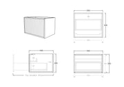 BELLEVUE COASTAL WALL HUNG VANITY OAK 600MM/750MM CETO