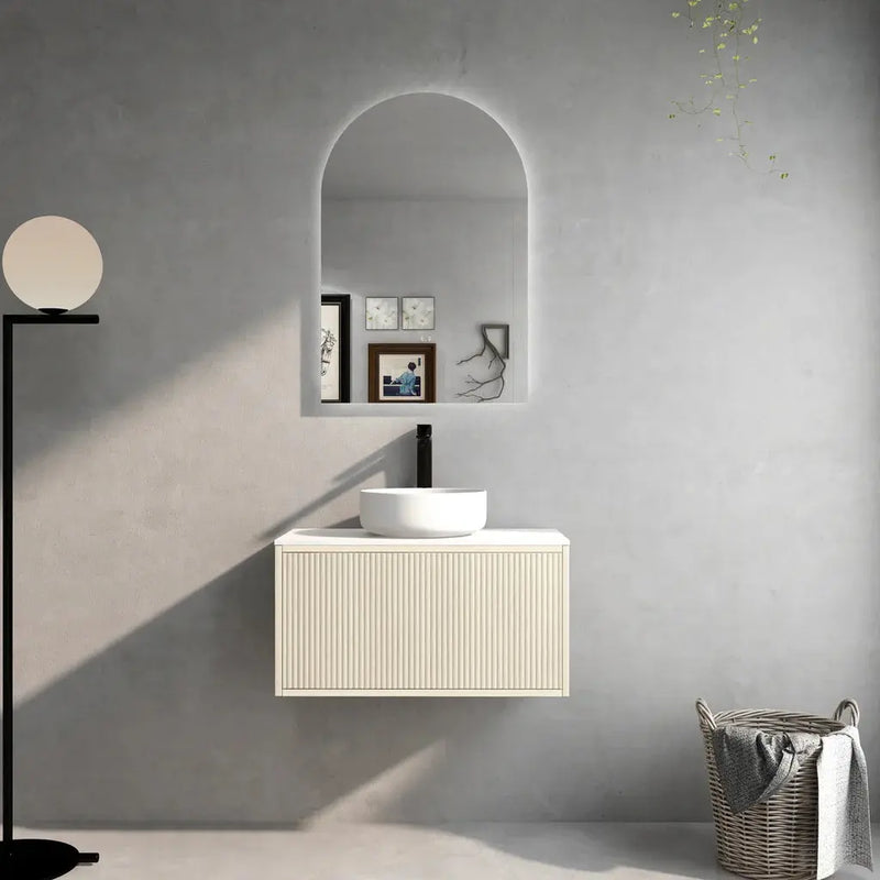Slim Wall Hung Vanity Coastal Oak 600mm/750mm/1500mm (390mmDEEPTH ) CETO