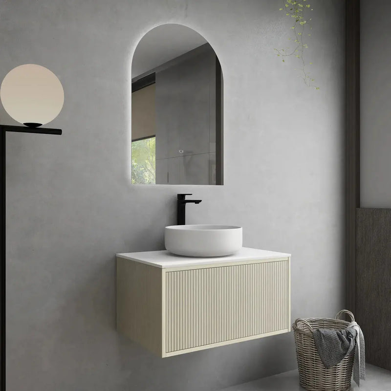 BELLEVUE COASTAL WALL HUNG VANITY OAK 600MM/750MM CETO