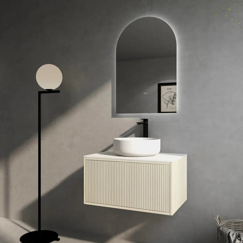 BELLEVUE COASTAL WALL HUNG VANITY OAK 600MM/750MM CETO