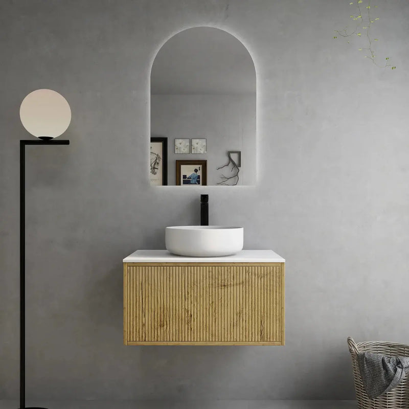 Bellevue Wall Hung Vanity Prime Oak 600mm/750mm - FIL Kitchen Bathroom