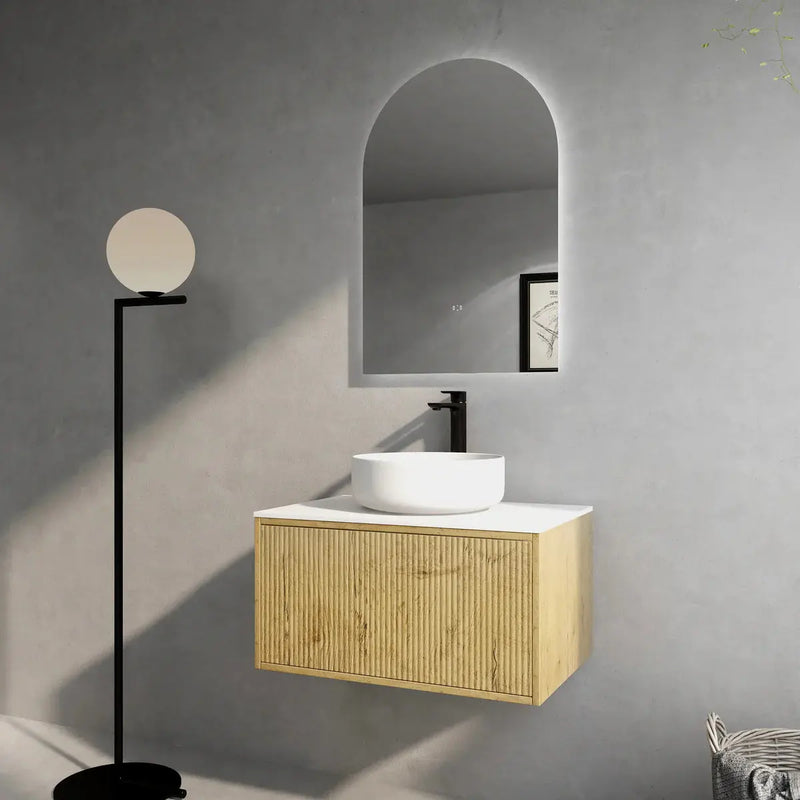 Bellevue Wall Hung Vanity Prime Oak 600mm/750mm - FIL Kitchen Bathroom