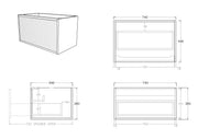Bellevue Wall Hung Vanity Prime Oak 600mm/750mm - FIL Kitchen Bathroom
