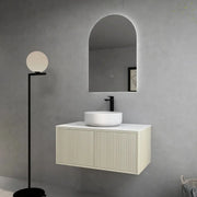 BELLEVUE COASTAL WALL HUNG VANITY OAK 900MM/1200MM FIL Kitchen Bathroom