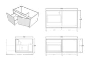 Bellevue Wall Hung Vanity Prime Oak 900mm/1200mm/1500mm - FIL Kitchen Bathroom