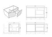 Bellevue Wall Hung Vanity Prime Oak 900mm/1200mm/1500mm - FIL Kitchen Bathroom