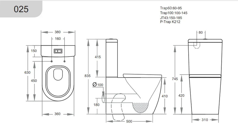 Veda KDK025R Rimless Toilet Suite - FIL Kitchen Bathroom