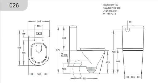 Vivid KDK026 Tornado Toilet Suite - FIL Kitchen Bathroom