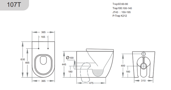 KDK107T Elvera Tornado Wall Faced Floor Pan