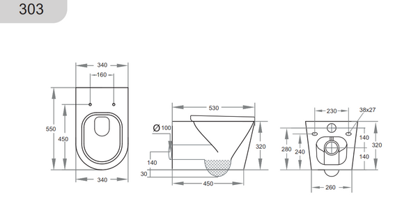 KDK303 Qubist Wall Hung Pan