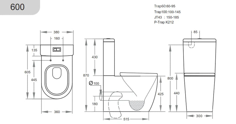 Avis KDK600 Rimless Compact Toilet Suite - FIL Kitchen Bathroom