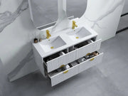 Kingo Fluted Wall Hung Vanity Matte White 1200mm/1500mm - FIL Kitchen Bathroom