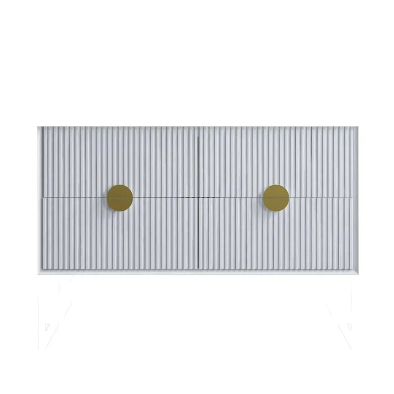 Kingo Fluted Wall Hung Vanity Matte White 1200mm/1500mm - FIL Kitchen Bathroom