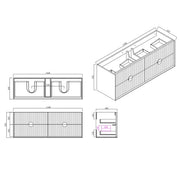 Kingo Fluted Wall Hung Vanity Matte Black  1200mm/1500mm - FIL Kitchen Bathroom