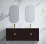 Kingo Fluted Wall Hung Vanity Matte Black  1200mm/1500mm - FIL Kitchen Bathroom