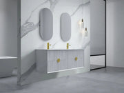 Kingo Fluted Wall Hung Vanity Matte White 1200mm/1500mm - FIL Kitchen Bathroom