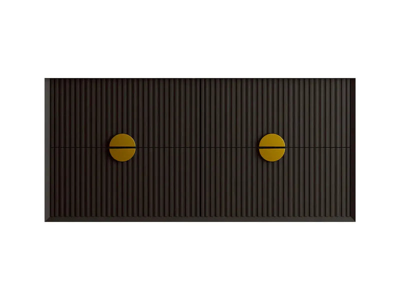 Kingo Fluted Wall Hung Vanity Matte Black  1200mm/1500mm - FIL Kitchen Bathroom