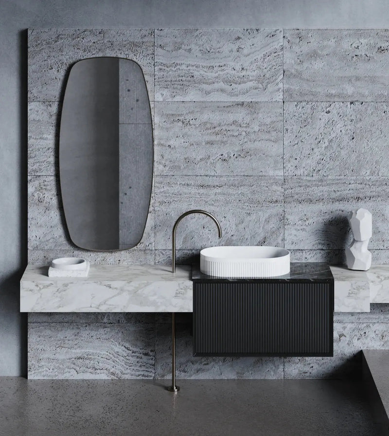 WALL HUNG VANITY PVC MATTE BLACK 600MM/750MM/900MM/1200MM/1500mm CETO