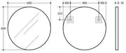 Luna Aluminum Framed Mirror (600/700/800) POSEIDON