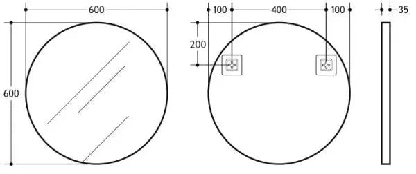 Luna Aluminum Framed Mirror (600/700/800) POSEIDON