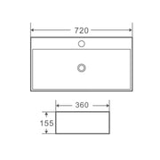 Kube 72M Wall-Hung Slim Rectangular Basin mercioaustralia