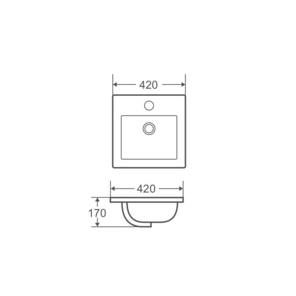 Kada 42M Insert Basin 420x420x170mm