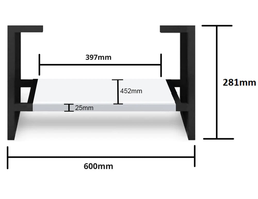 INFINITY KINGO VANITY LEGS MATTE WHITE 600MM/750MM/900MM/1200MM/1500MM