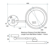 THERMOGROUP 5X MAGNIFICATION MIRROR WITH LIGHT 250MM - FIL Kitchen Bathroom