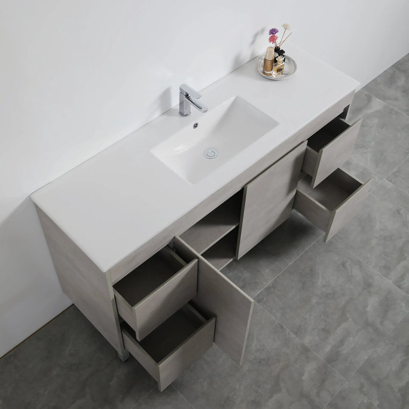 Nova Poly Wood Freestanding Vanity-Concrete Grey (1500mm) - FIL Kitchen Bathroom