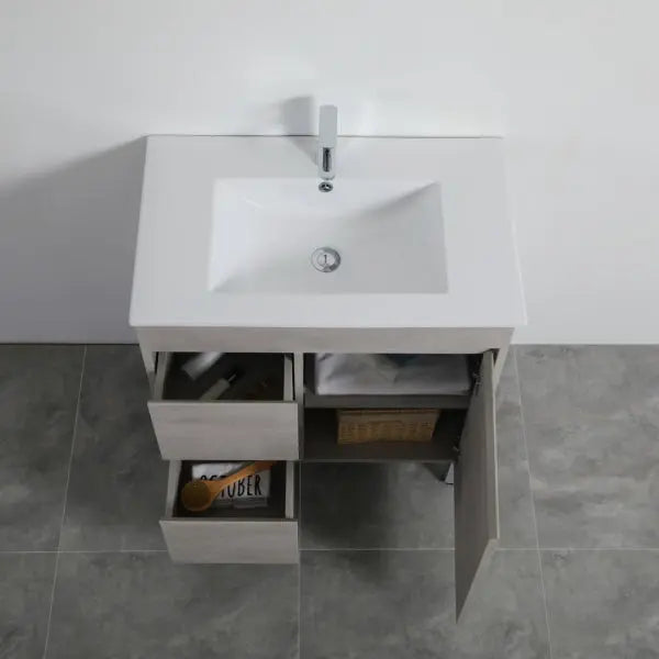 Nova Poly Wood Freestanding Vanity-Concrete Grey (750mm/900mm) - FIL Kitchen Bathroom