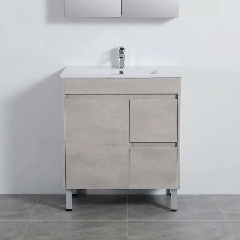 Nova Poly Wood Freestanding Vanity-Concrete Grey (750mm/900mm) - FIL Kitchen Bathroom