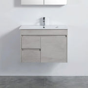 Nova Poly Wood Wall Hung Vanity-Concrete Grey (750mm/900mm) - FIL Kitchen Bathroom