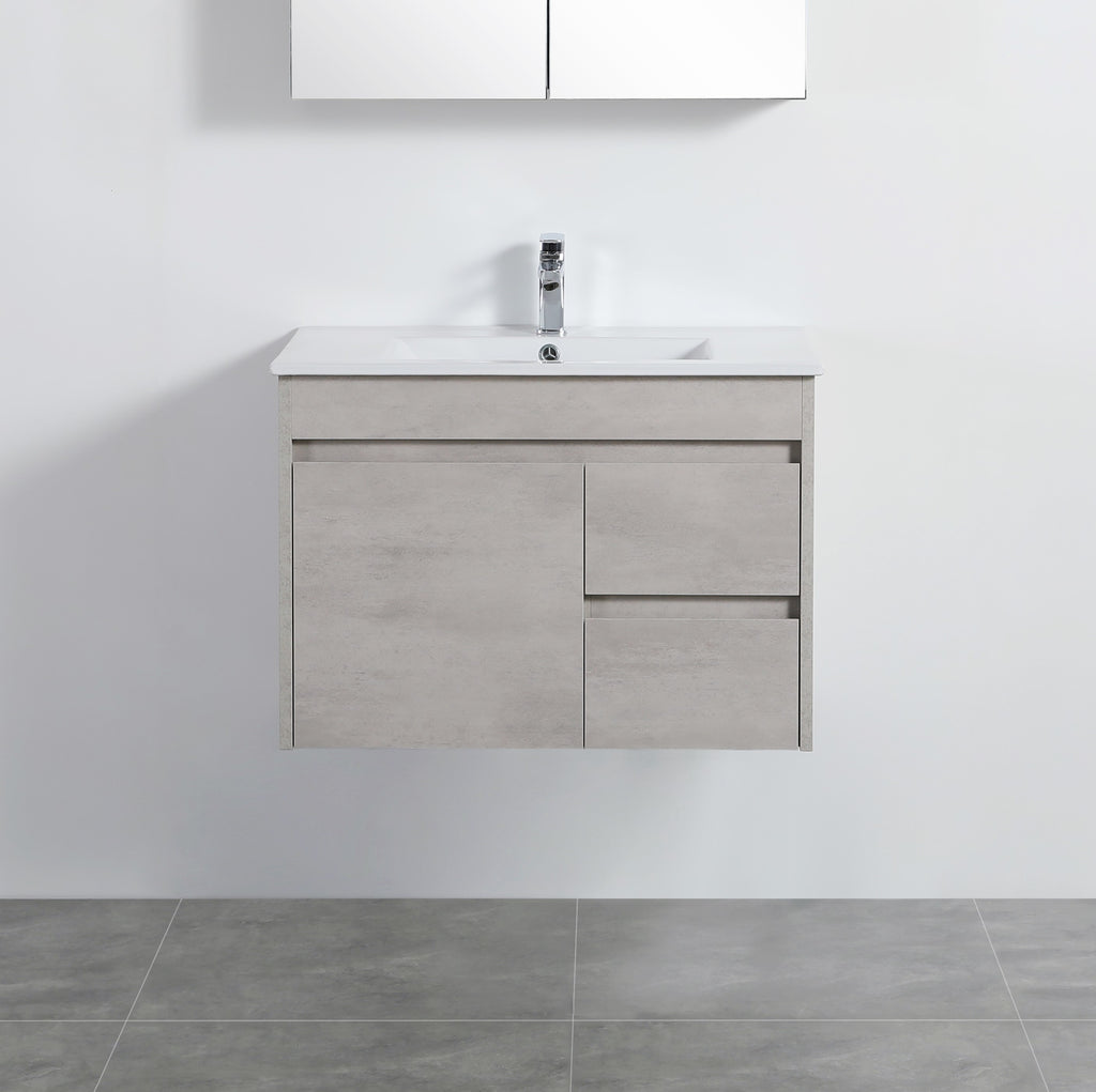 Nova Poly Wood Wall Hung Vanity-Concrete Grey (750mm/900mm)