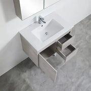 Nova Poly Wood Wall Hung Vanity-Concrete Grey (750mm/900mm) - FIL Kitchen Bathroom