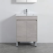 Nova Poly Wood Freestanding Vanity-Concrete Grey (600mm) - FIL Kitchen Bathroom