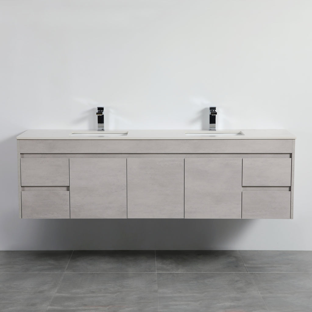 Nova Poly Wood Wall Hung Vanity-Concrete Grey (1200mm/1500mm/1800mm)