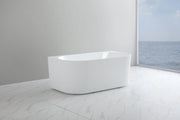 Poseidon Back to Wall Fluted Oval Free Standing (1500mm) POSEIDON