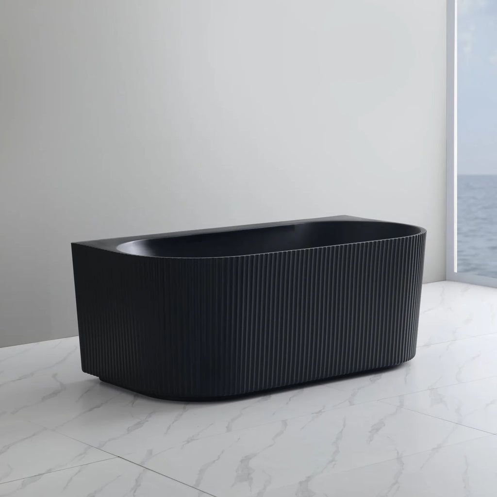 Bari Back to Wall FreeStanding Bathtub Matte Black 1500mm/1700mm
