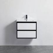 MATTE WHITE AND MATTE BLACK PVC WALL HUNG VANITY 600/750/900/1200/1500mm POSEIDON