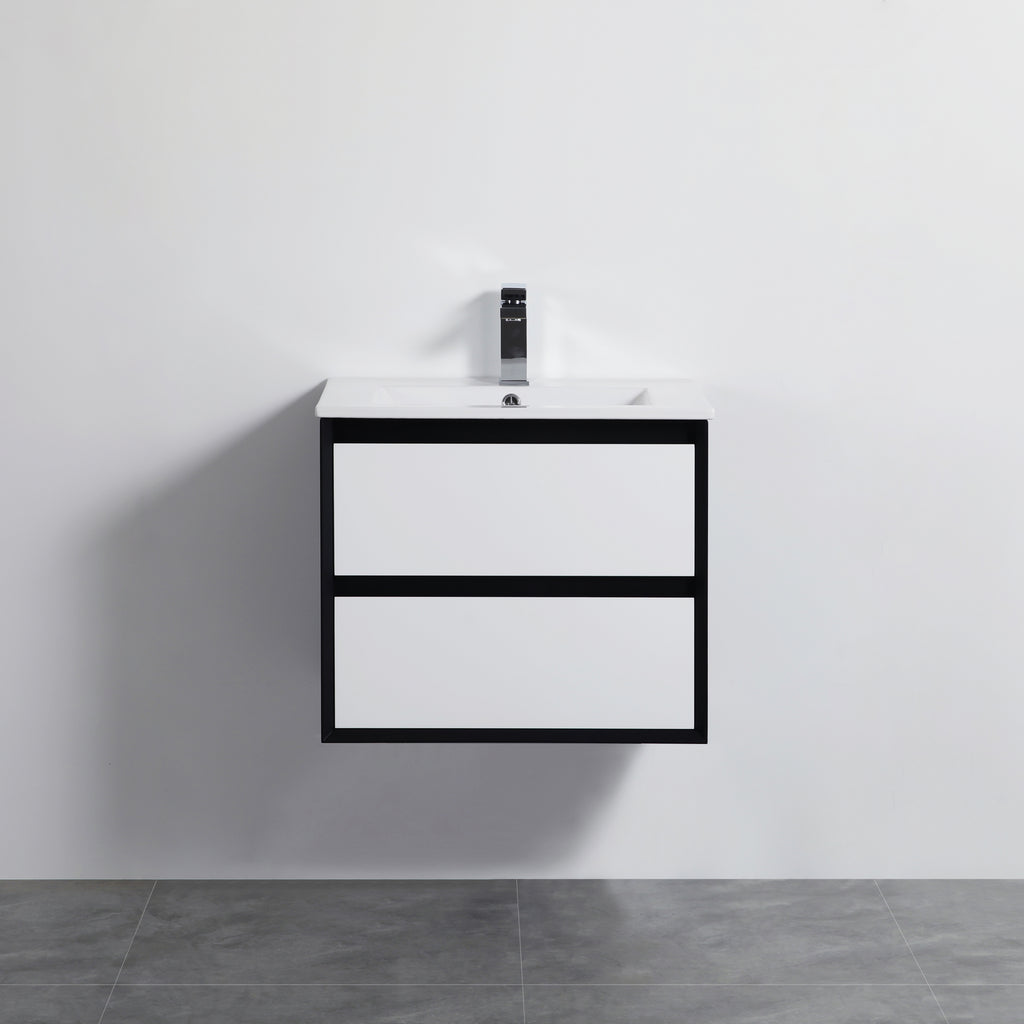 MATTE WHITE AND MATTE BLACK PVC WALL HUNG VANITY 600/750/900/1200/1500mm