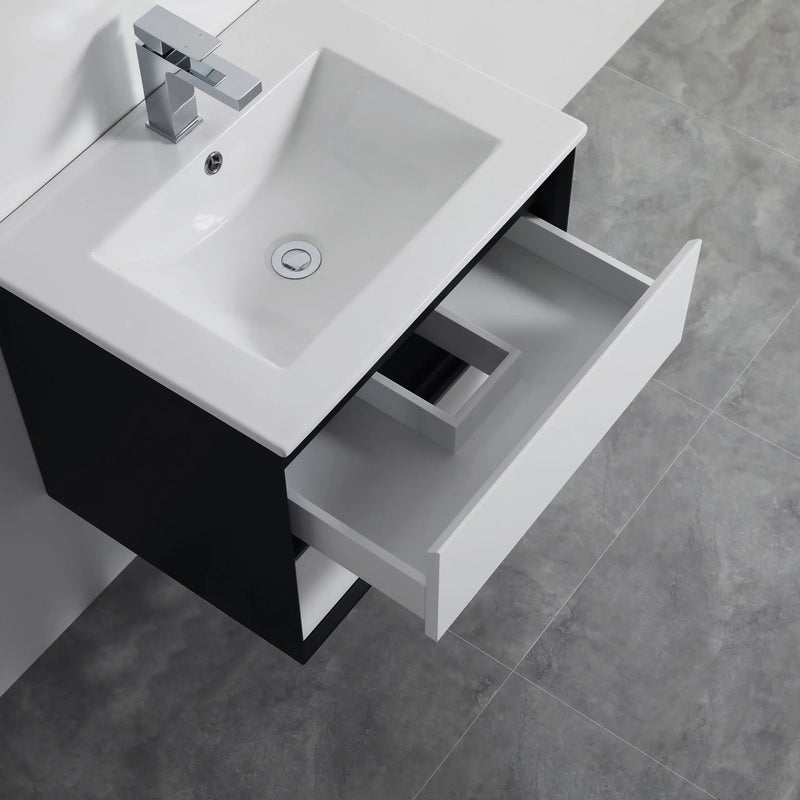 MATTE WHITE AND MATTE BLACK PVC WALL HUNG VANITY 600/750/900/1200/1500mm POSEIDON