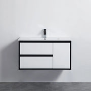 MATTE WHITE AND MATTE BLACK PVC WALL HUNG VANITY 600/750/900/1200/1500mm POSEIDON