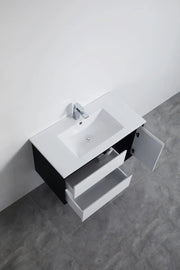MATTE WHITE AND MATTE BLACK PVC WALL HUNG VANITY 600/750/900/1200/1500mm POSEIDON