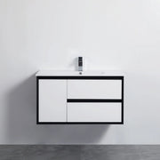 MATTE WHITE AND MATTE BLACK PVC WALL HUNG VANITY 600/750/900/1200/1500mm POSEIDON