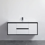 MATTE WHITE AND MATTE BLACK PVC WALL HUNG VANITY 600/750/900/1200/1500mm POSEIDON