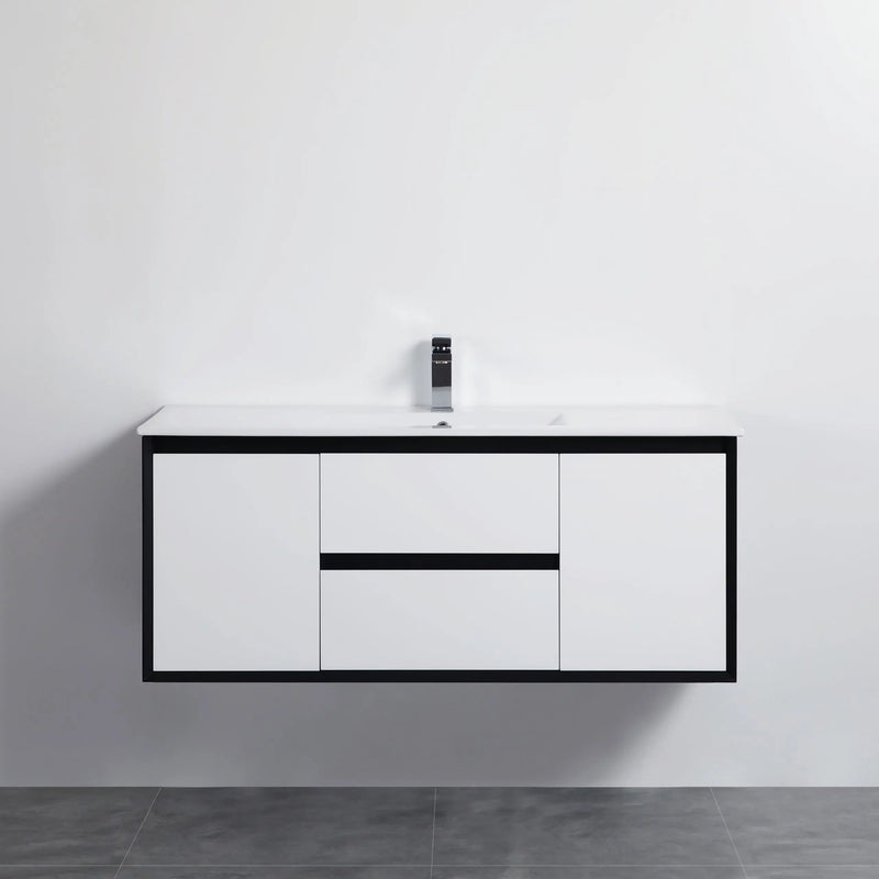 MATTE WHITE AND MATTE BLACK PVC WALL HUNG VANITY 600/750/900/1200/1500mm POSEIDON