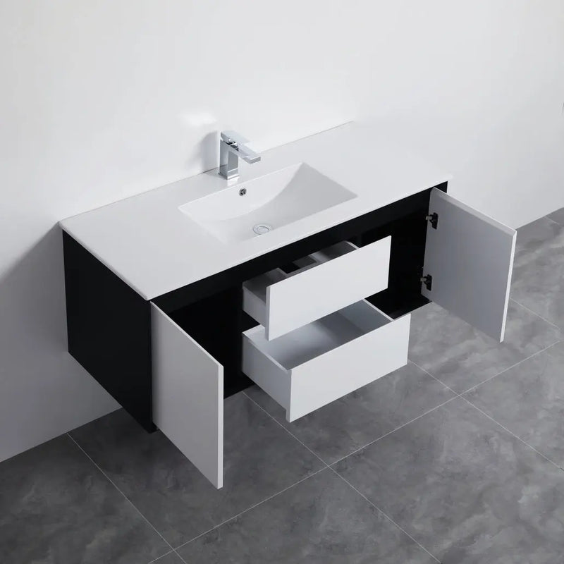 MATTE WHITE AND MATTE BLACK PVC WALL HUNG VANITY 600/750/900/1200/1500mm POSEIDON
