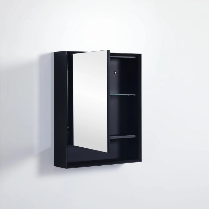 MATTE BLACK SHAVING CABINET 600MM FIL Kitchen Bathroom
